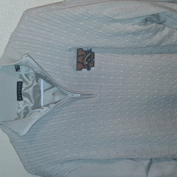 Divots Western Michigan Men's Beige Lined Sweater Jacket M - Picture 2 of 6